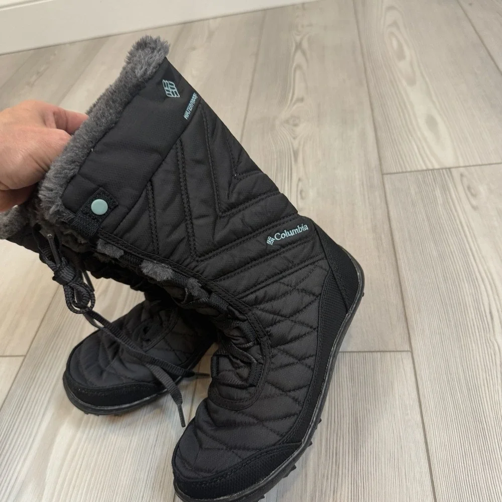Columbia Minx Mid III Girls' Waterproof Winter Boots Black Size 3‎